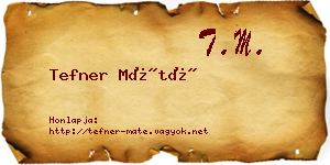 Tefner Máté névjegykártya